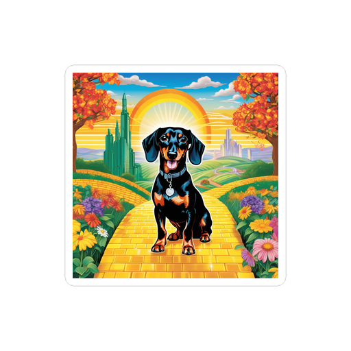 PugMug Custom Black Dachshund Sticker