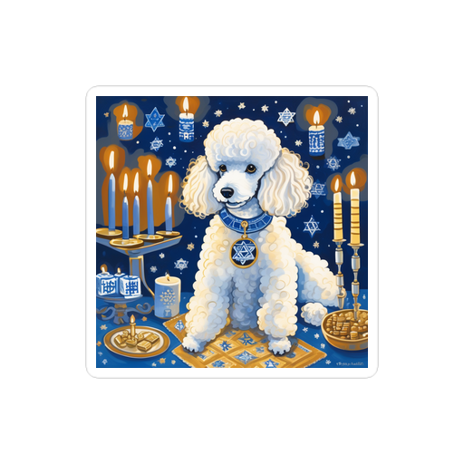 PugMug Custom White Poodle Sticker