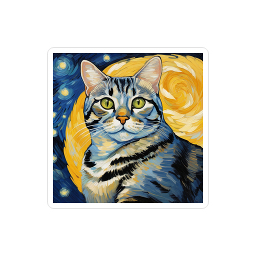 PugMug Custom Tabby American Shorthair Cat Sticker