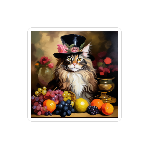 PugMug Custom Tabby Maine Coon Cat Sticker