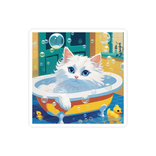 PugMug Custom White Ragdoll Cat Sticker