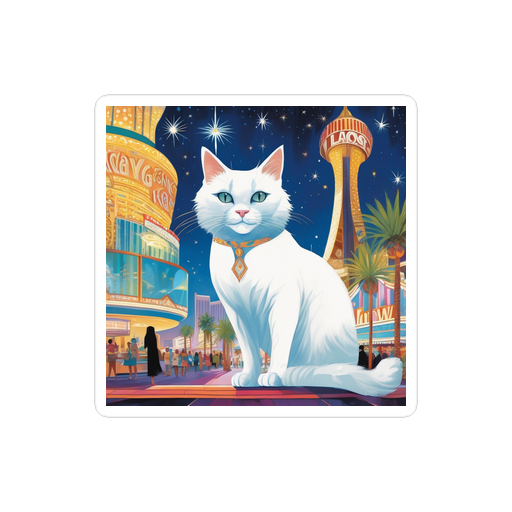 PugMug Custom White Companion Cat Sticker