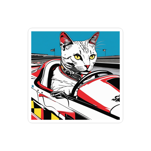 PugMug Custom White Companion Cat Sticker