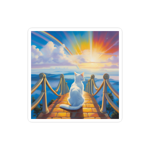 PugMug Custom White Companion Cat Sticker