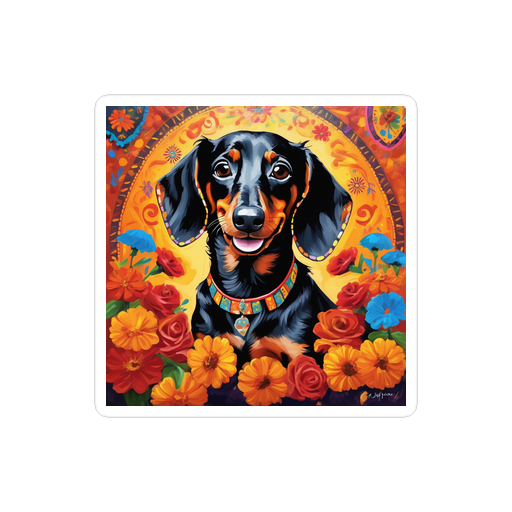 PugMug Custom Black Dachshund Sticker