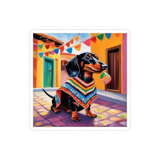 PugMug Custom Black Dachshund Sticker