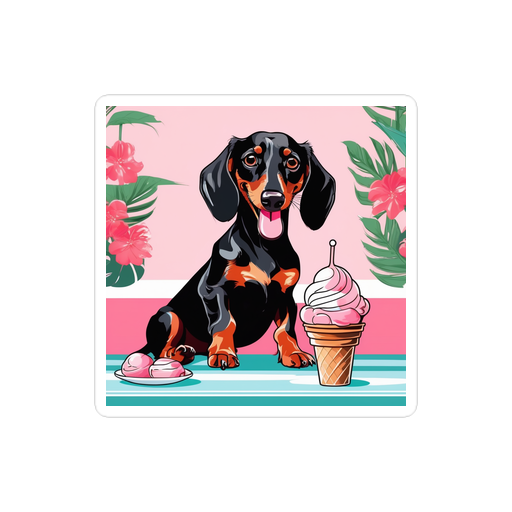 PugMug Custom Black Dachshund Sticker