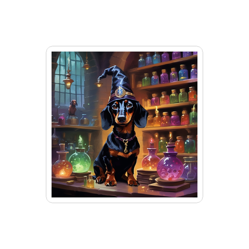 PugMug Custom Black Dachshund Sticker