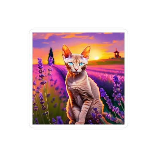 PugMug Custom Tabby Devon Rex Cat Sticker