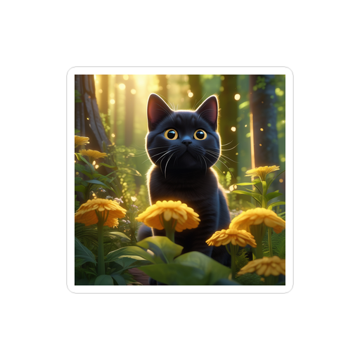 PugMug Custom Black British Shorthair Cat Sticker