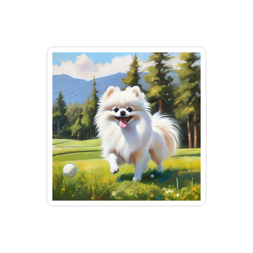 PugMug Custom White Pomeranian Sticker