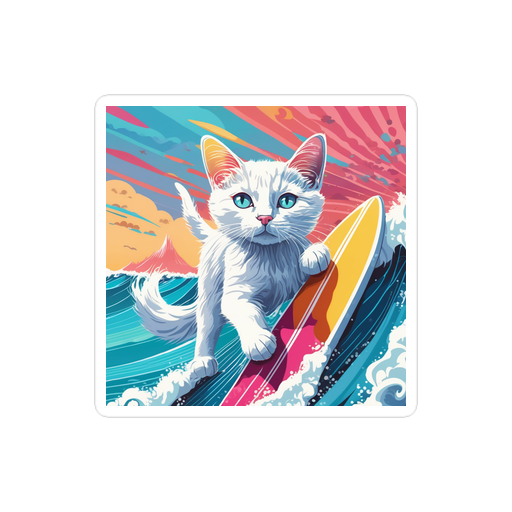 PugMug Custom White Companion Cat Sticker