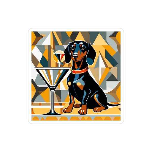 PugMug Custom Black Dachshund Sticker