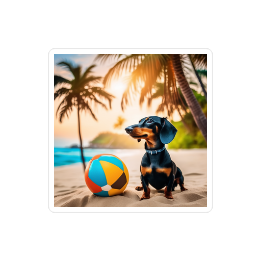 PugMug Custom Black Dachshund Sticker