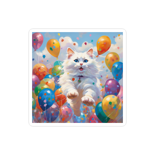 PugMug Custom White Ragdoll Cat Sticker