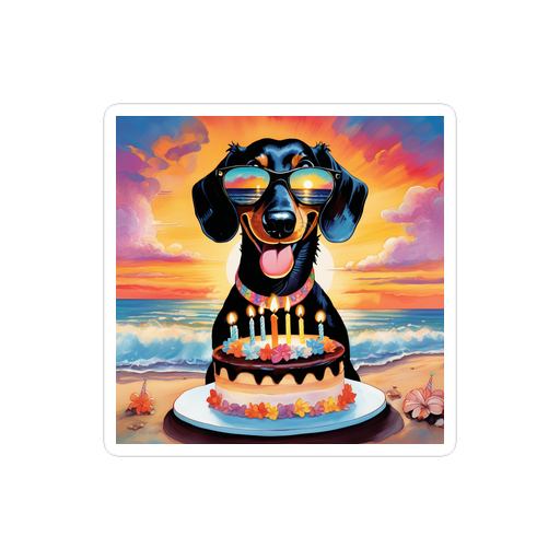 PugMug Custom Black Dachshund Sticker