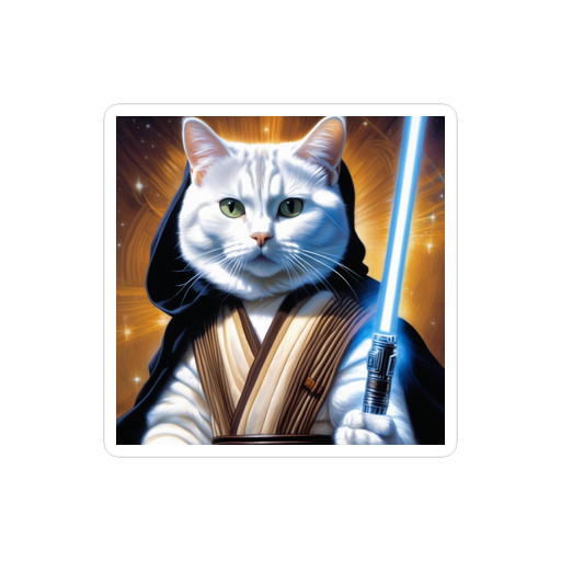 PugMug Custom White American Shorthair Cat Sticker