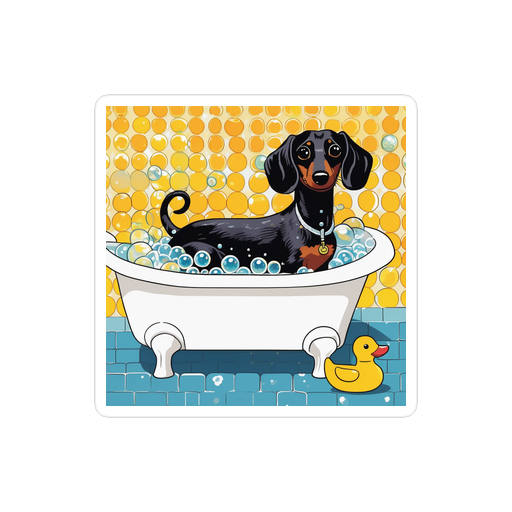 PugMug Custom Black Dachshund Sticker