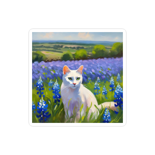 PugMug Custom White Companion Cat Sticker