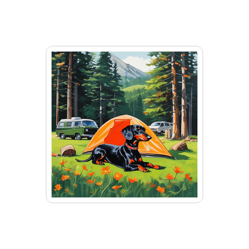 PugMug Custom Black Dachshund Sticker