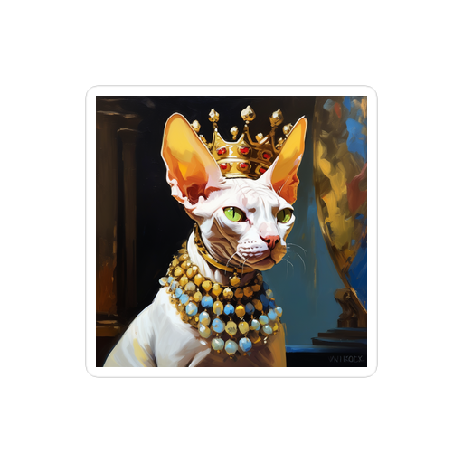 PugMug Custom White Sphynx Cat Sticker