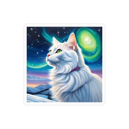 PugMug Custom White Companion Cat Sticker