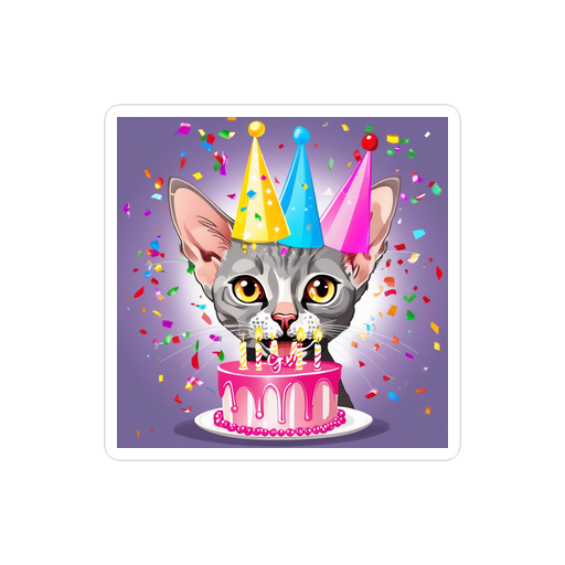 PugMug Custom Tabby Devon Rex Cat Sticker