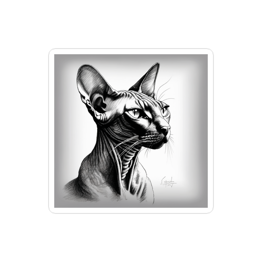 PugMug Custom Black Sphynx Cat Sticker