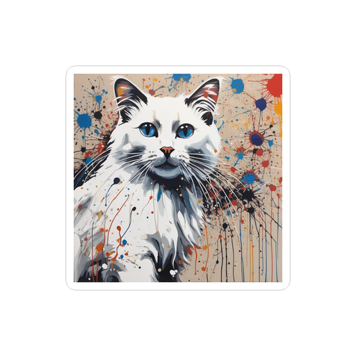 PugMug Custom White Ragdoll Cat Sticker