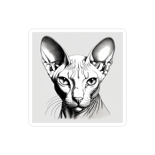 PugMug Custom White Sphynx Cat Sticker