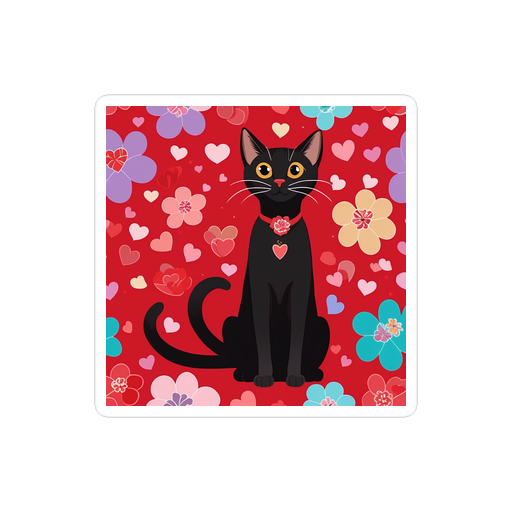 PugMug Custom Black Abyssinian Cat Sticker
