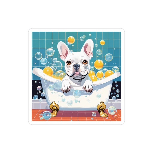 PugMug Custom White French Bulldog Sticker