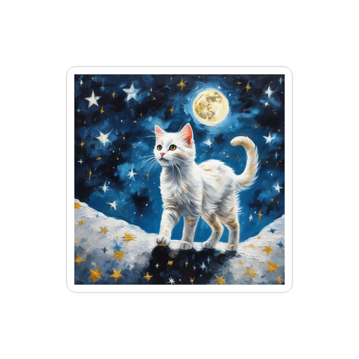 PugMug Custom White Companion Cat Sticker