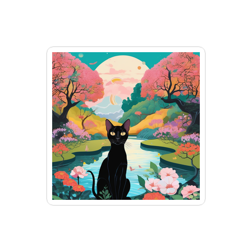 PugMug Custom Black Abyssinian Cat Sticker