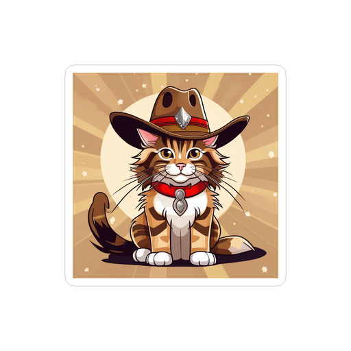 PugMug Custom Tabby Maine Coon Cat Sticker