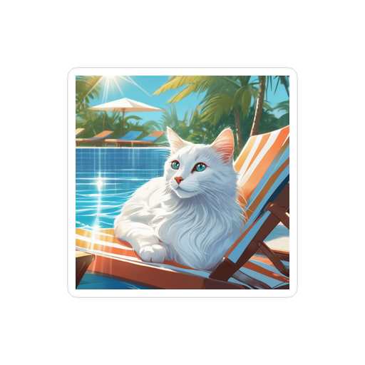 PugMug Custom White Companion Cat Sticker