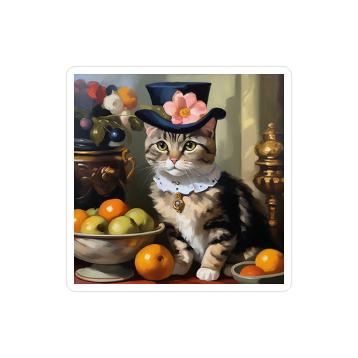 PugMug Custom Tabby Scottish Fold Cat Sticker