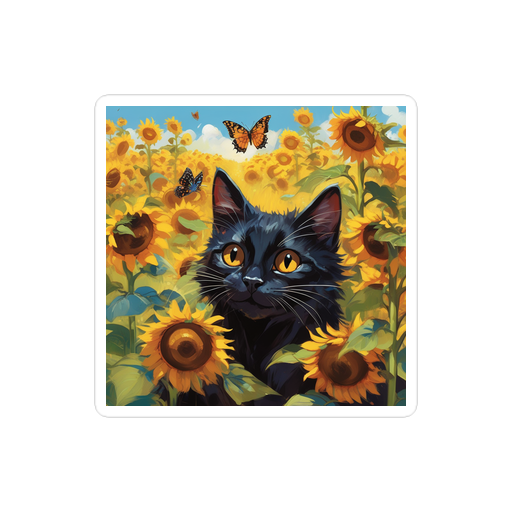 PugMug Custom Black Companion Cat Sticker