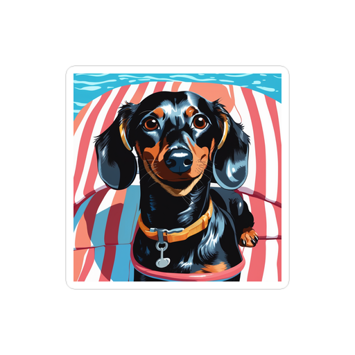 PugMug Custom Black Dachshund Sticker