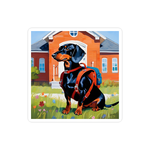 PugMug Custom Black Dachshund Sticker