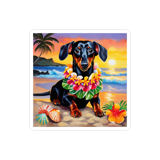 PugMug Custom Black Dachshund Sticker