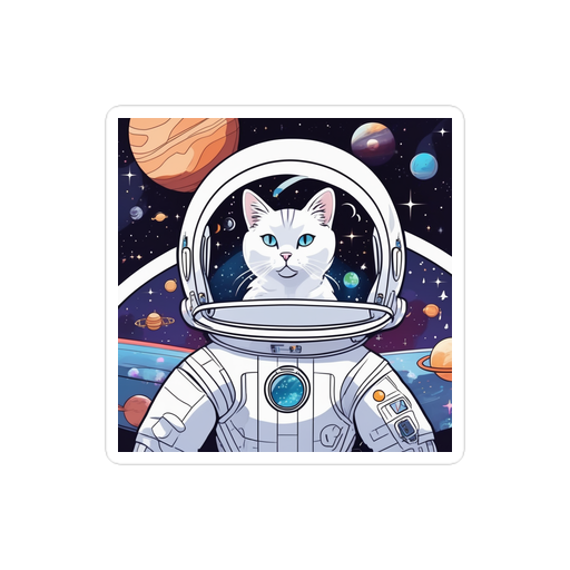 PugMug Custom White Companion Cat Sticker