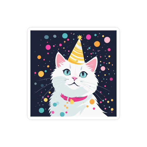 PugMug Custom White Companion Cat Sticker