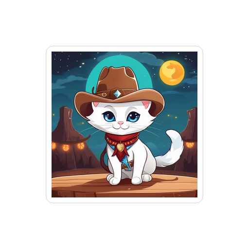 PugMug Custom White Companion Cat Sticker