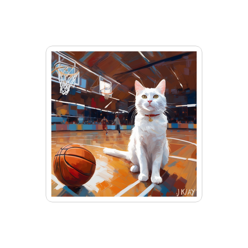 PugMug Custom White Companion Cat Sticker