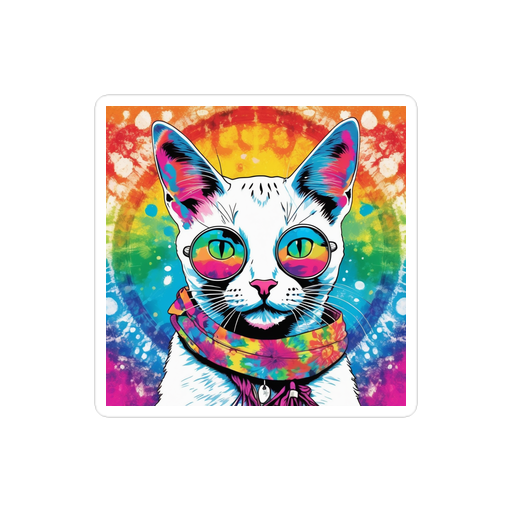 PugMug Custom White Abyssinian Cat Sticker