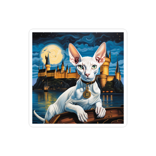 PugMug Custom White Sphynx Cat Sticker