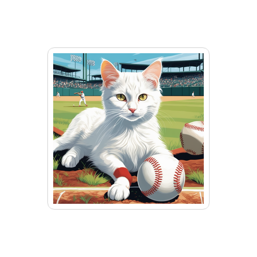 PugMug Custom White Companion Cat Sticker