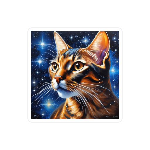 PugMug Custom Tabby Abyssinian Cat Sticker