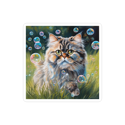 PugMug Custom Tabby Persian Cat Sticker